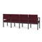 Lesro Lenox Steel 4 Seat Tandem Seating Metal Frame, Charcoal, OH Wine Upholstery LS4103 - alternate 3